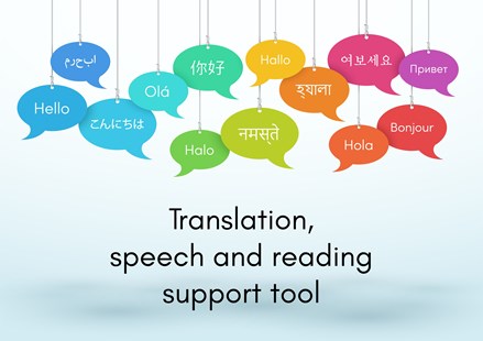 Translatio speech and reading support tool