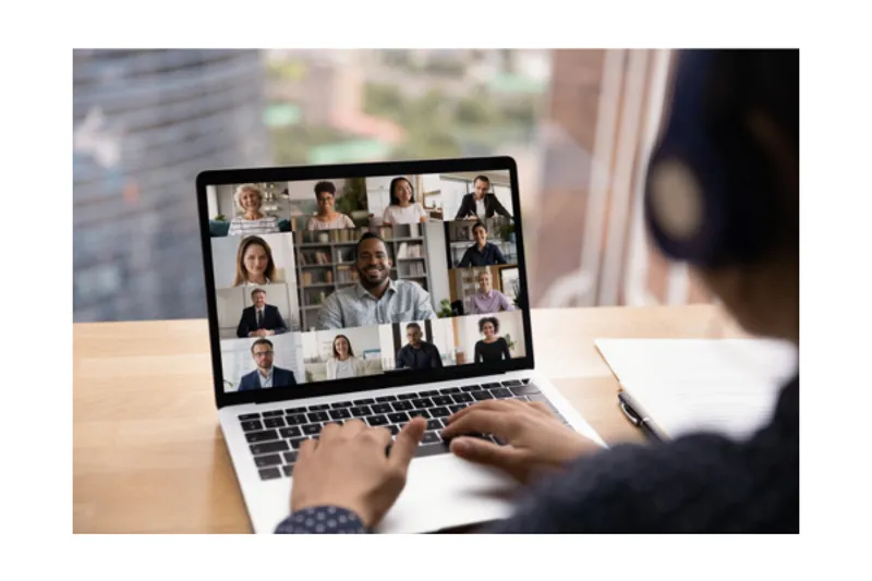 Laptop online meeting